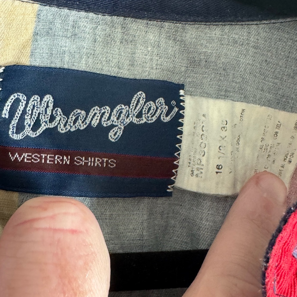 Vintage wrangler shirt Multicolor Striped Men's Jacket - Picture 4 of 5